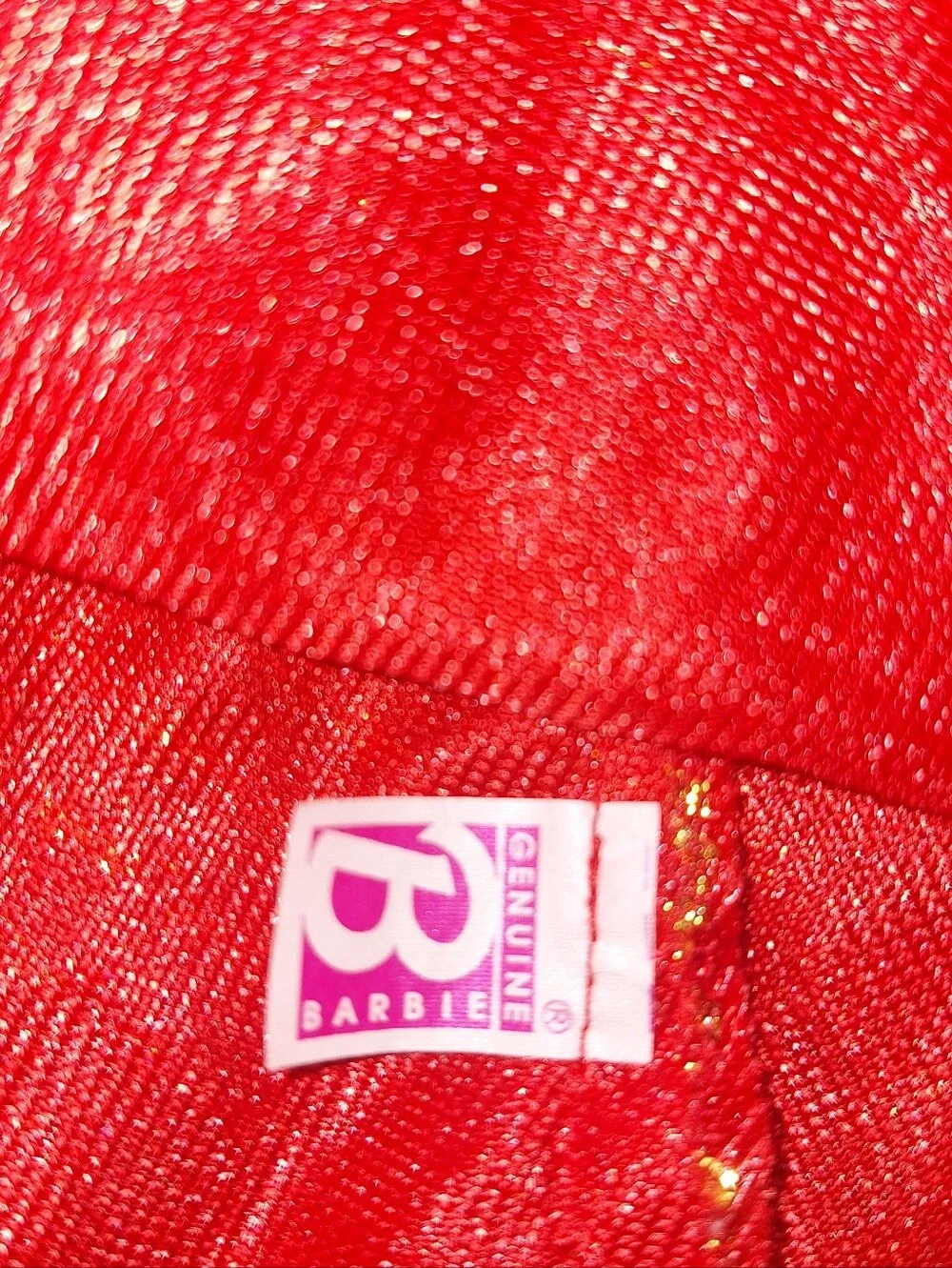 Vintage Barbie Dress~Ball Gown~Red & Gold~Metallic Mesh~Mattel~80s/90's